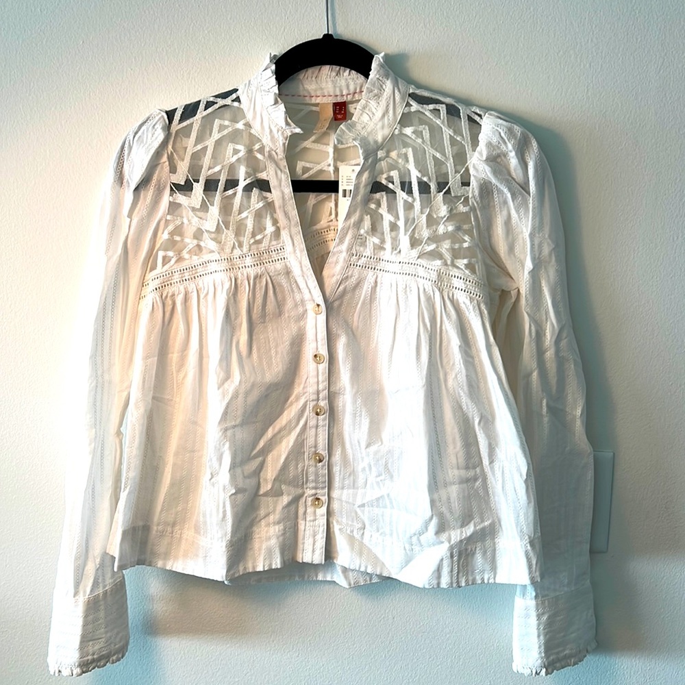 Anthropologie Pilcro linen shirt ivory